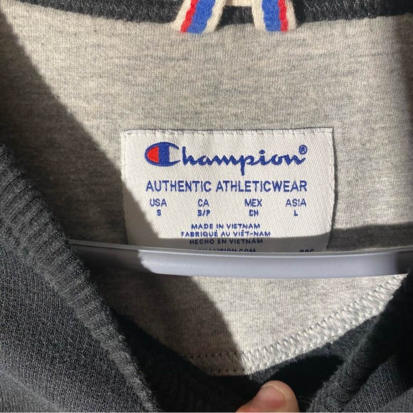 CHAMPION mens army and black sweater crewneck - Picture 5 of 8
